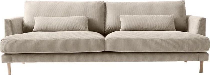 Bredhult sofa 3-seter hvitoljede eikeben Jump 1956 Bøk