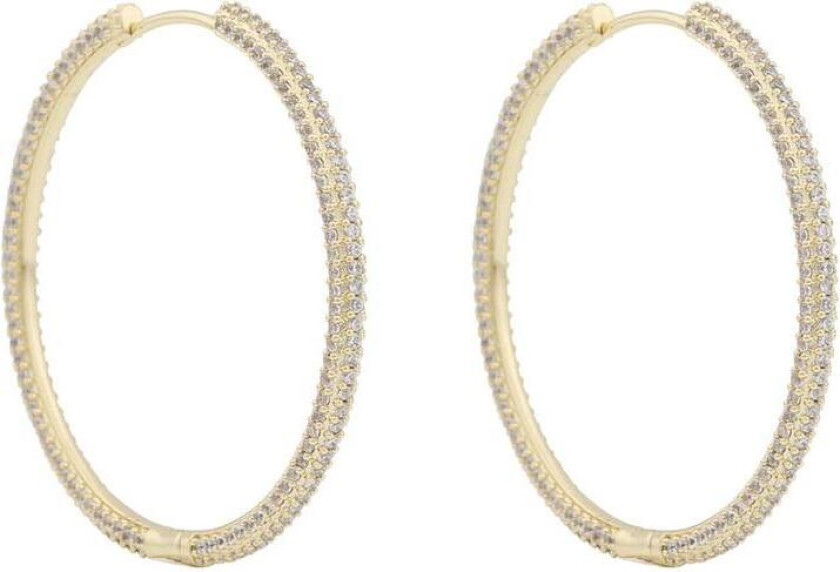 Snö Of Sweden North Ring Earrings Gold/Clear 40mm