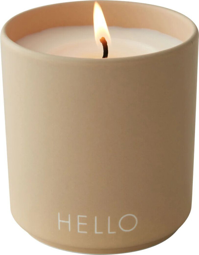 duftlys Ø 8 cm Hello-beige