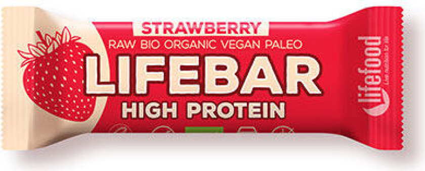 Lifebar Strawberry Proteinbar Raw Ø - 47 g
