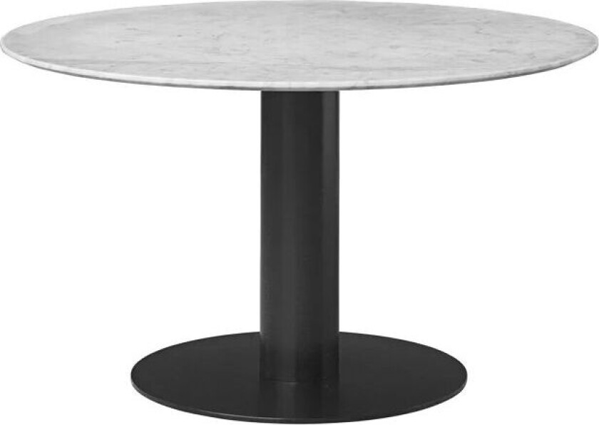 2.0 spisebord marble white, Ø 110 cm, sort stativ