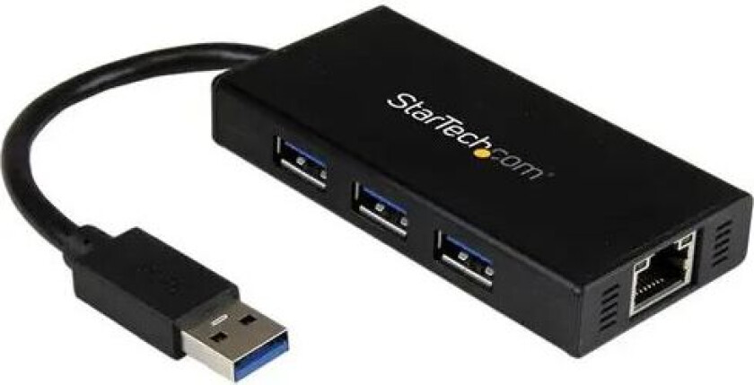 Startech 3 Port Portable Usb 3.0 Hub With Gigabit Ethernet Adapter Nic Usb Hub