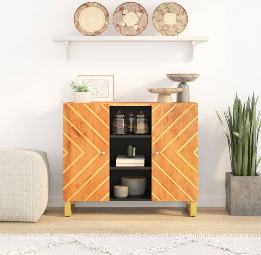 TV-benk brun og svart 90x33,5x75 cm heltre mango