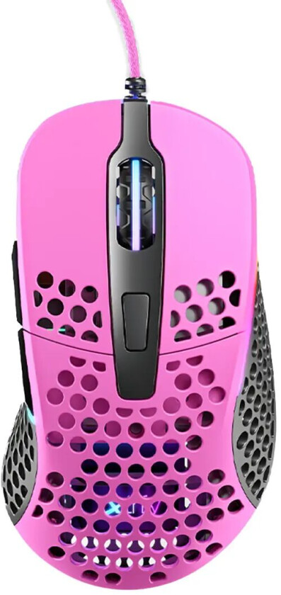 M4 Rgb Gaming Mouse Pink Kablet 16,000dpi Mus Rosa