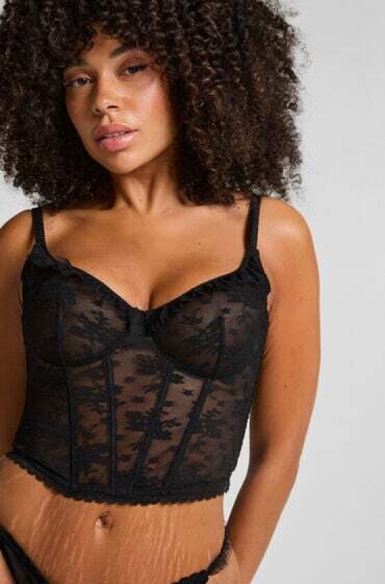 Darcy longline upolstret spile-BH Svart