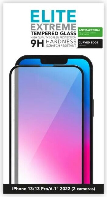 Elite Extreme Curved Skjermbeskytter for iPhone 13, 13 Pro og 14