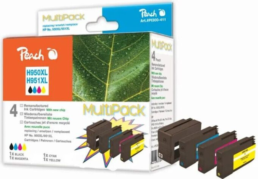 Blekkpatron tilsvarer HP 950XL og 951XL 4-pk.
