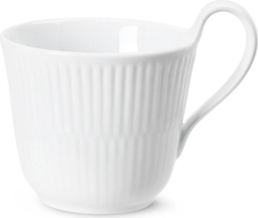 White Fluted kopp med høyt håndtak 25 cl