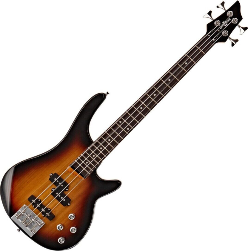 Gear4Music Chicago Short Scale Bassgitar fra Gear4music Sunburst