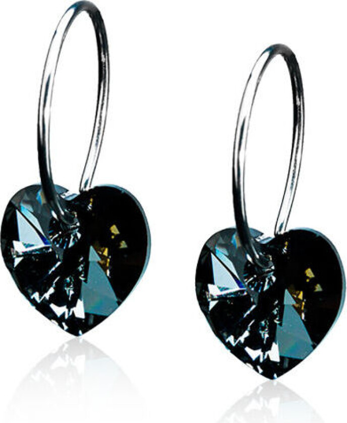 Natural Titanium  14 mm Heart Black diamond