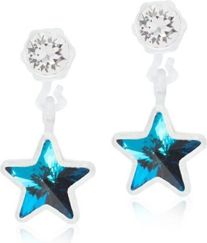 Medical Plastic Pendant Star 4/6 mm Crystal/aquamarine