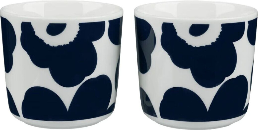 Unikko kopp uten hank 20 cl 2-pakning Hvit-mørkeblå