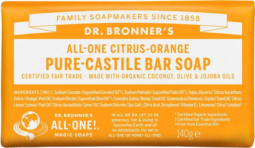 Citrus Orange Bar Soap, 140 g Bad- & Dusjkrem