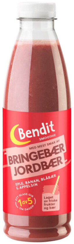 Smoothie Bringebær&Jordbær 750ml