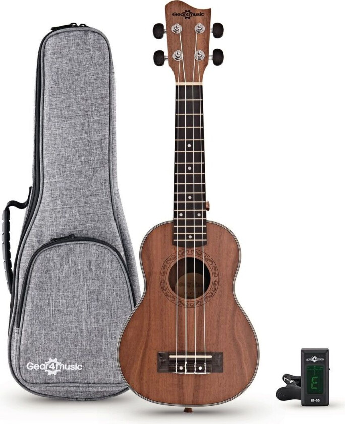 Gear4Music Koa Soprano Ukulelepakke fra Gear4Music