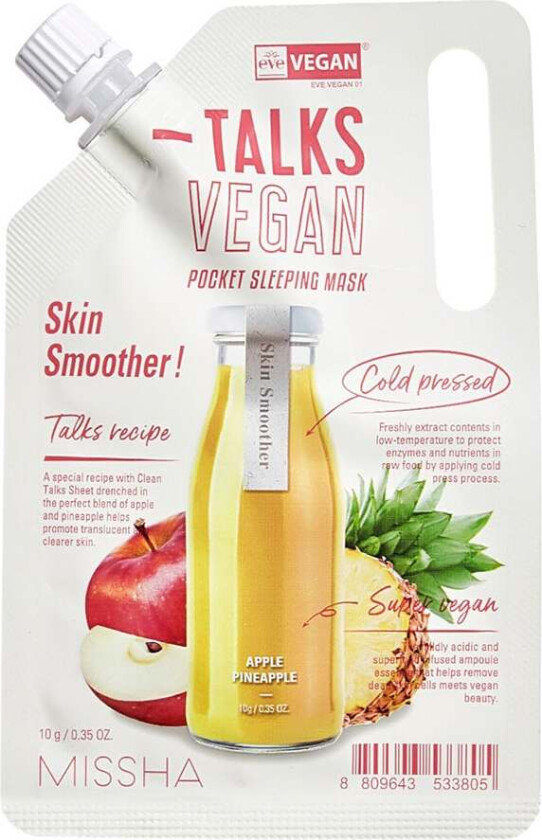 Talks Vegan Squeeze Pocket Sleeping Mask Skin Smoother