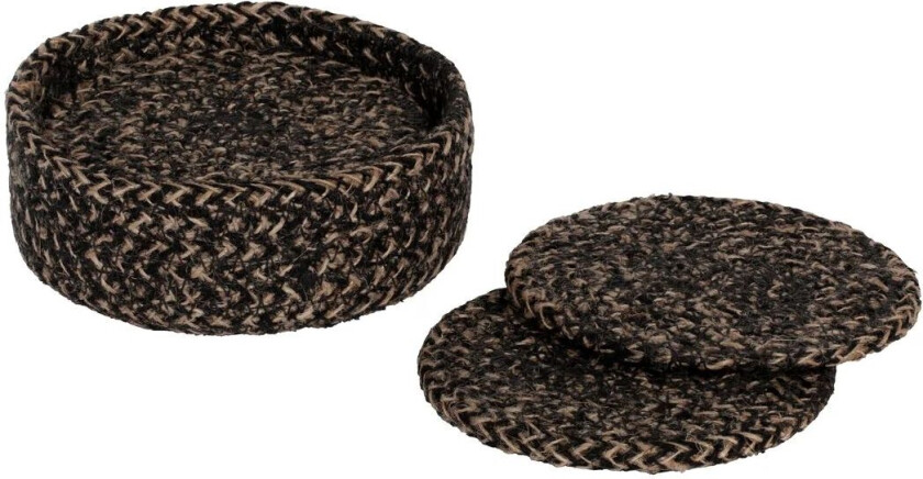 Ella glassunderlag Ø 10,5 cm 6-pakning Sort