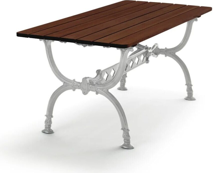 Byarum bord 142x72 cm Furu brun beis, rått aluminiumstativ