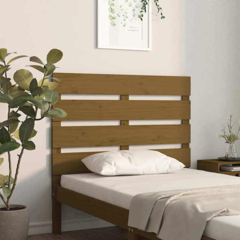 Sengegavl honningbrun 75x3x80 cm heltre furu