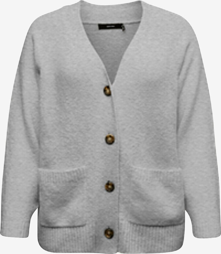 Kardigan vmcBoom LS V-neck Button - Grå