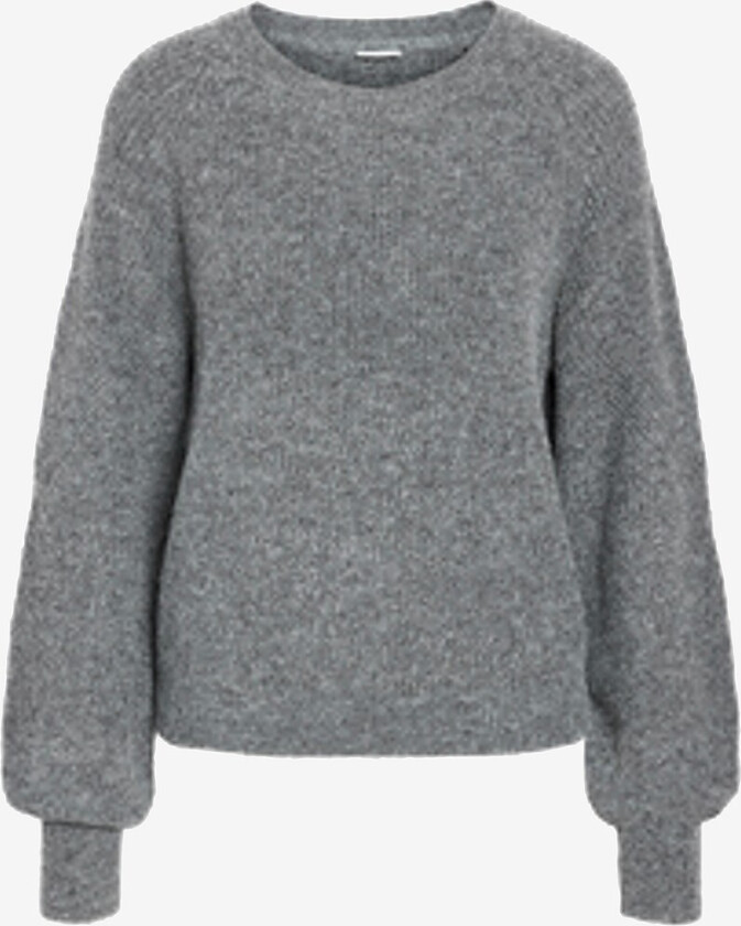 Pullover nmnOla L/S Raglan O-neck Knit Fwd C - Grå