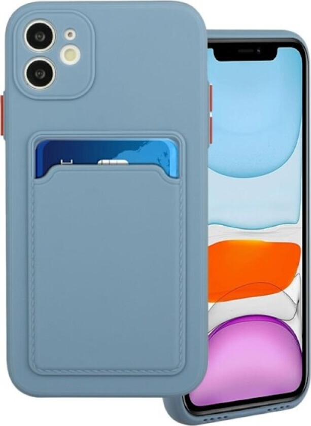 Card Holder Deksel til iPhone 12 - Blå