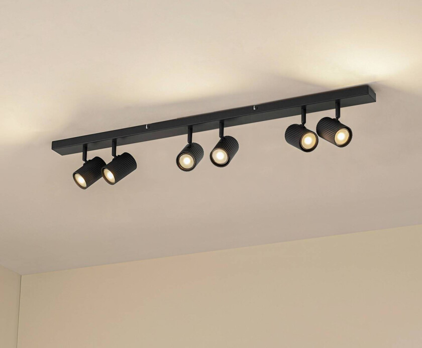 Lindby vegglampe Kardis, mørkegrå, 6 lyskilder, metall, GU10