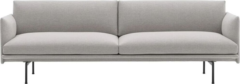 Outline sofa 3-seter tekstil Clay 12-Black