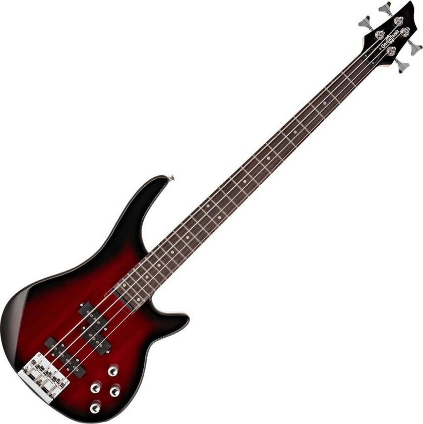 Gear4Music Chicago Bassgitar fra Gear4music Trans Red Burst