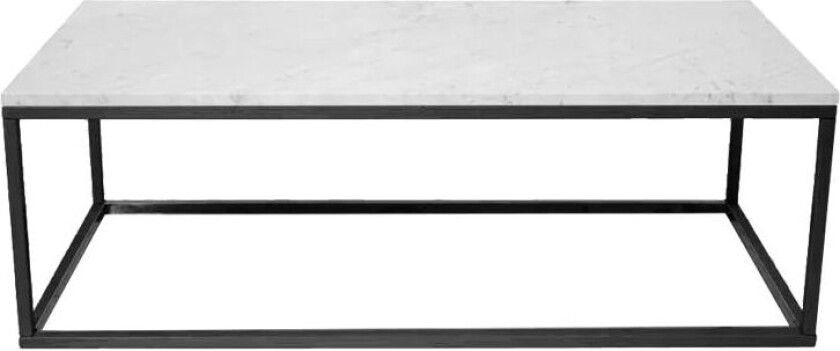 Sofabord 11 marmor hvit, sortlakkert stativ