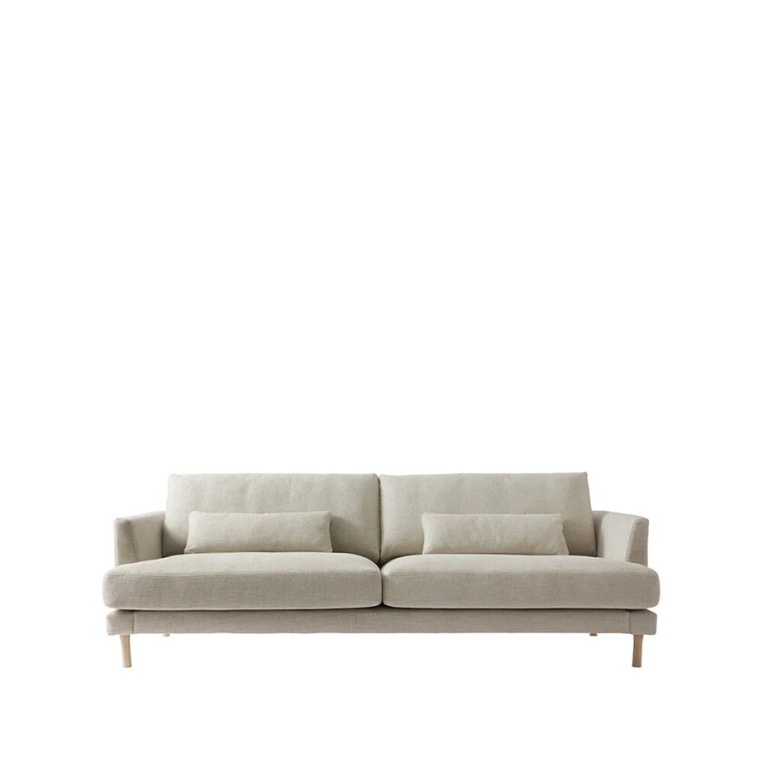 Bredhult sofa 3-seter tekstil bern 0341 beige, hvitoljede eikeben