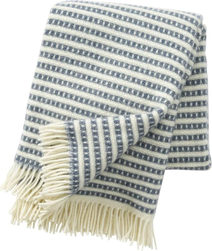 Olle pledd ull røyk blå