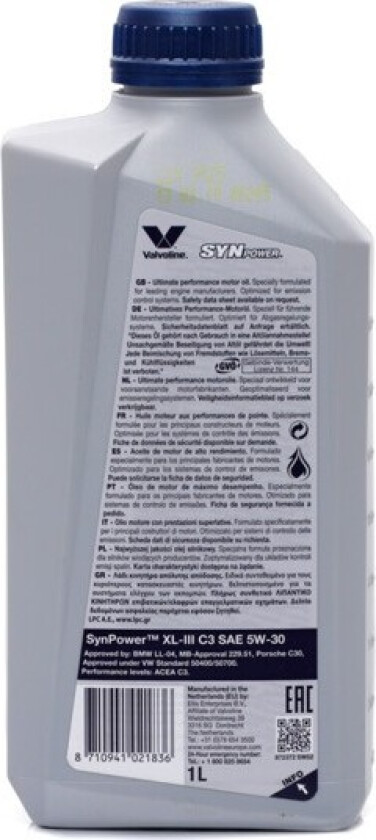 Motorolje Valvoline 872372