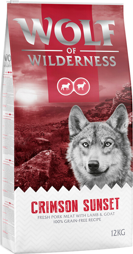 Bilde av 100 kr rabatt! 12 kg Wolf of Wilderness - Crimson Sunset - Lam & Geit