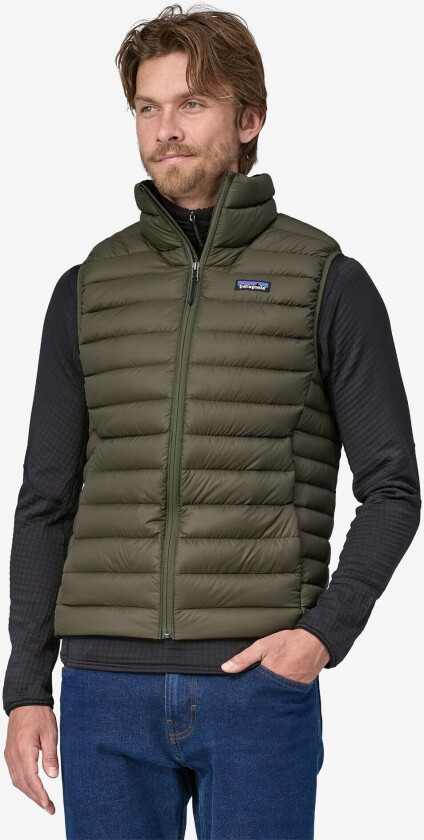 Down Sweater Vest Herre Basin Green L