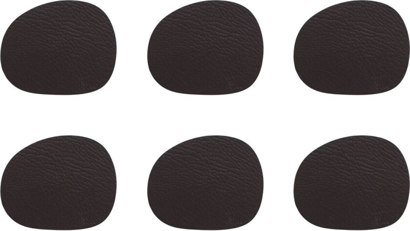 Aida Raw glassunderlag lær 6-stk. Brown buffalo (brun)