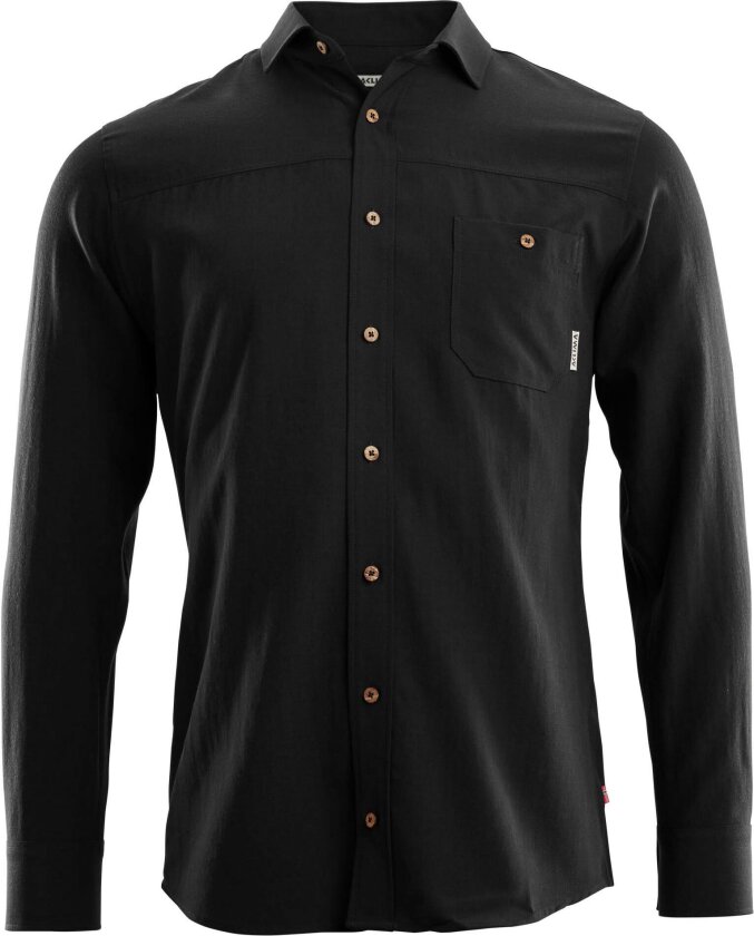 LeisureWool Woven Wool Shirt Man Jet Black XL, Jet Black