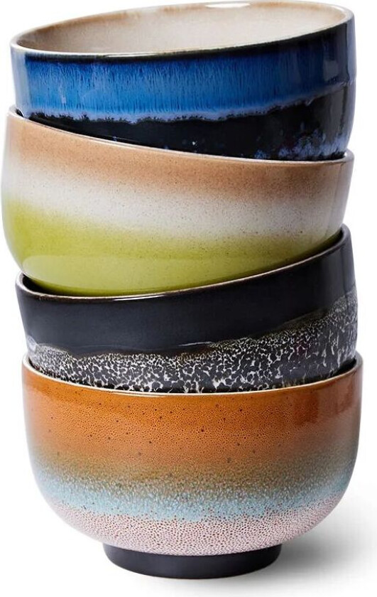 70's skål Ø13,5 cm 4-pk Groovy