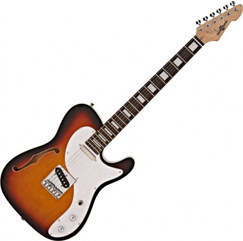 Bilde av Gear4Music Knoxville Semi-Hollow Elektrisk Gitar fra Gear4music Sunburst