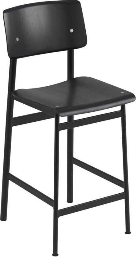 Loft barstol black, lav, sort stålstativ