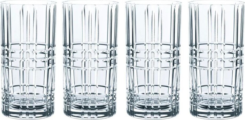 Square longdrinkglass 37 cl 4-stk. 44 cl