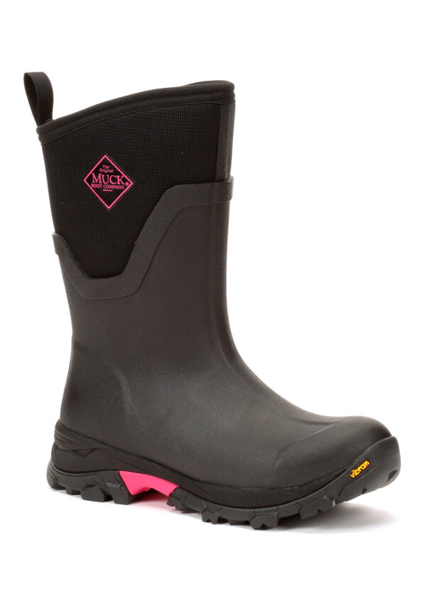 Muckboot Arctic Grip Mid Agat Sort/rosa 39