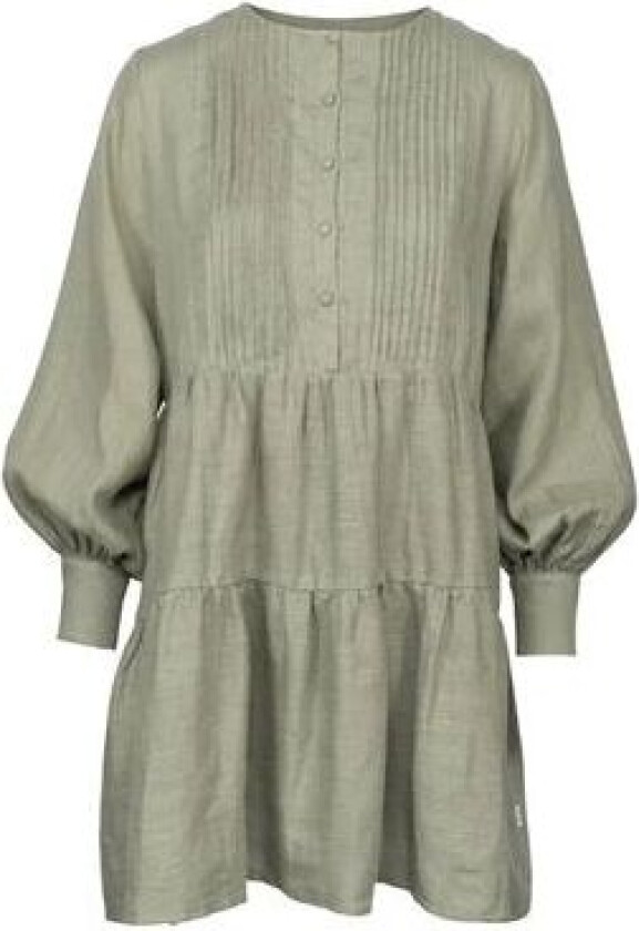 Aria Linen Dress - Green XS