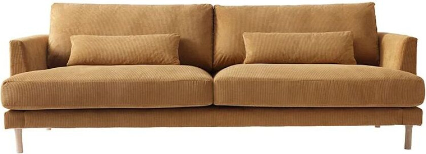 Bredhult sofa 3-seter tekstil jump 1959 honey, hvitoljede eikeben