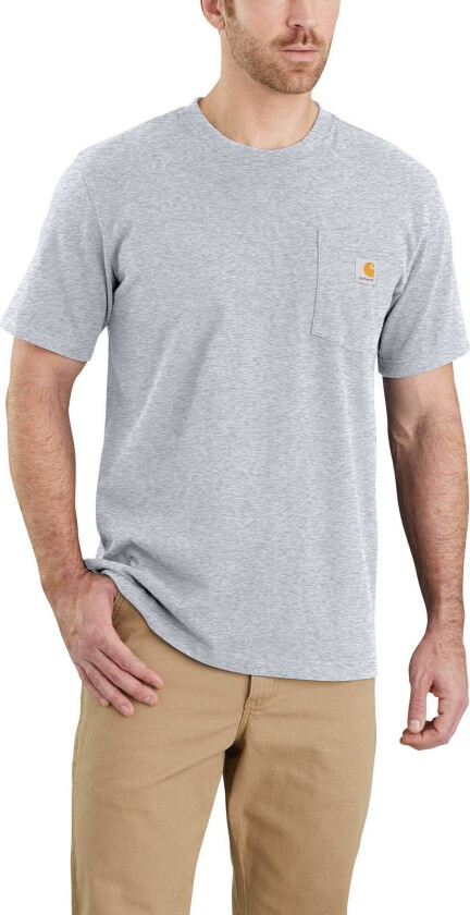 Men's Workwear Pocket S/S T-Shirt Heather Grey XL, Heather Grey