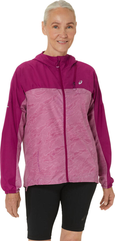 Asics Women's Fujitrail Packable Windbreaker Soft Berry/Blackberry XS, Soft Berry/Blackberry