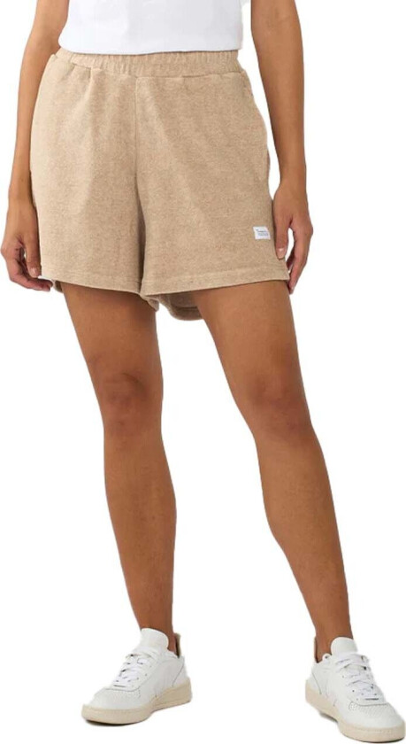 Women's Terry Elastic Waist Shorts M, Safari