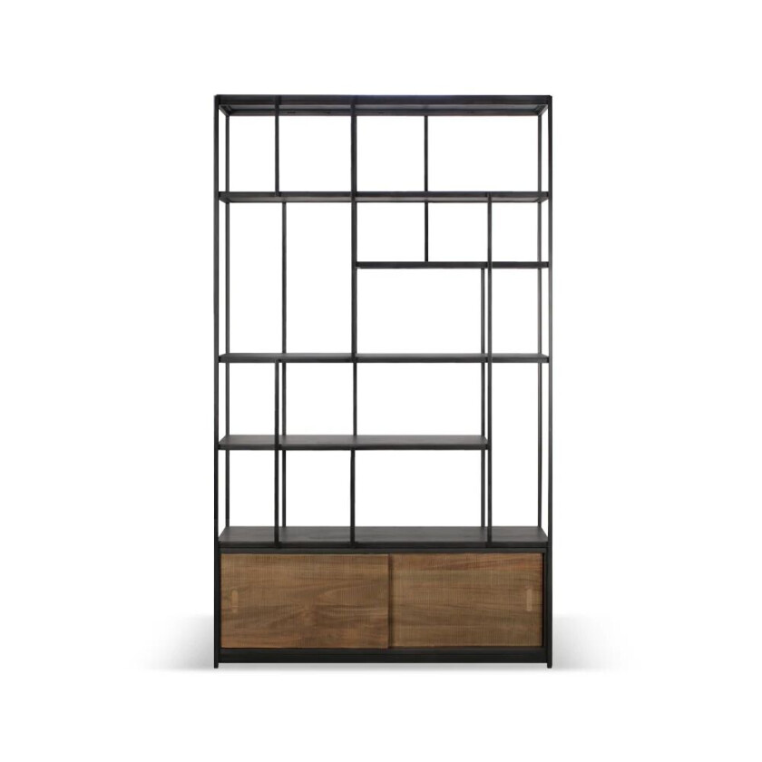 Bilde av Studio Rack hylle 205 x 120 cm Teak med 2 dører