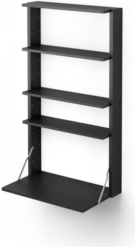 Gridlock – M1-A4-0-D vegghylle med skrivebord Black stained Ash
