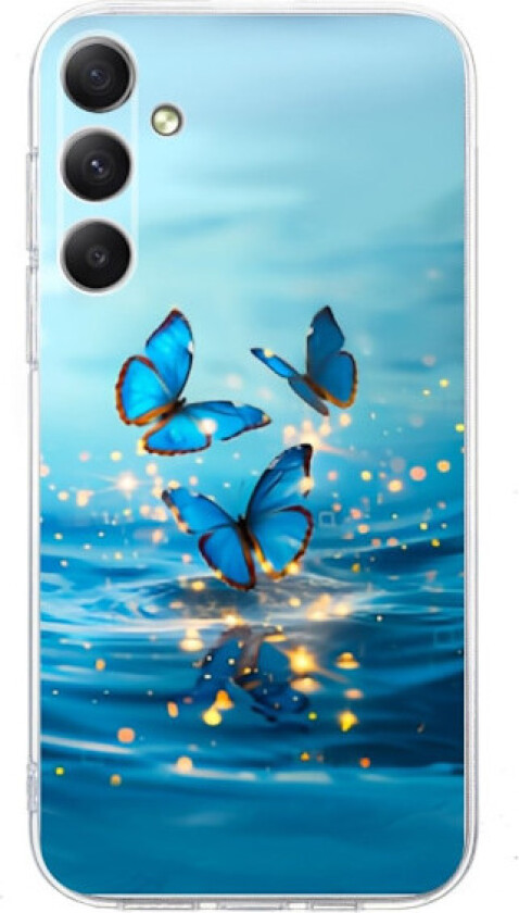 Vibe Samsung Galaxy A35 deksel - Blå Sommerfugl